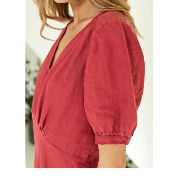 NWOT Linen A-Line Dress - Size S/M, Yellow - Picture 13 of 14